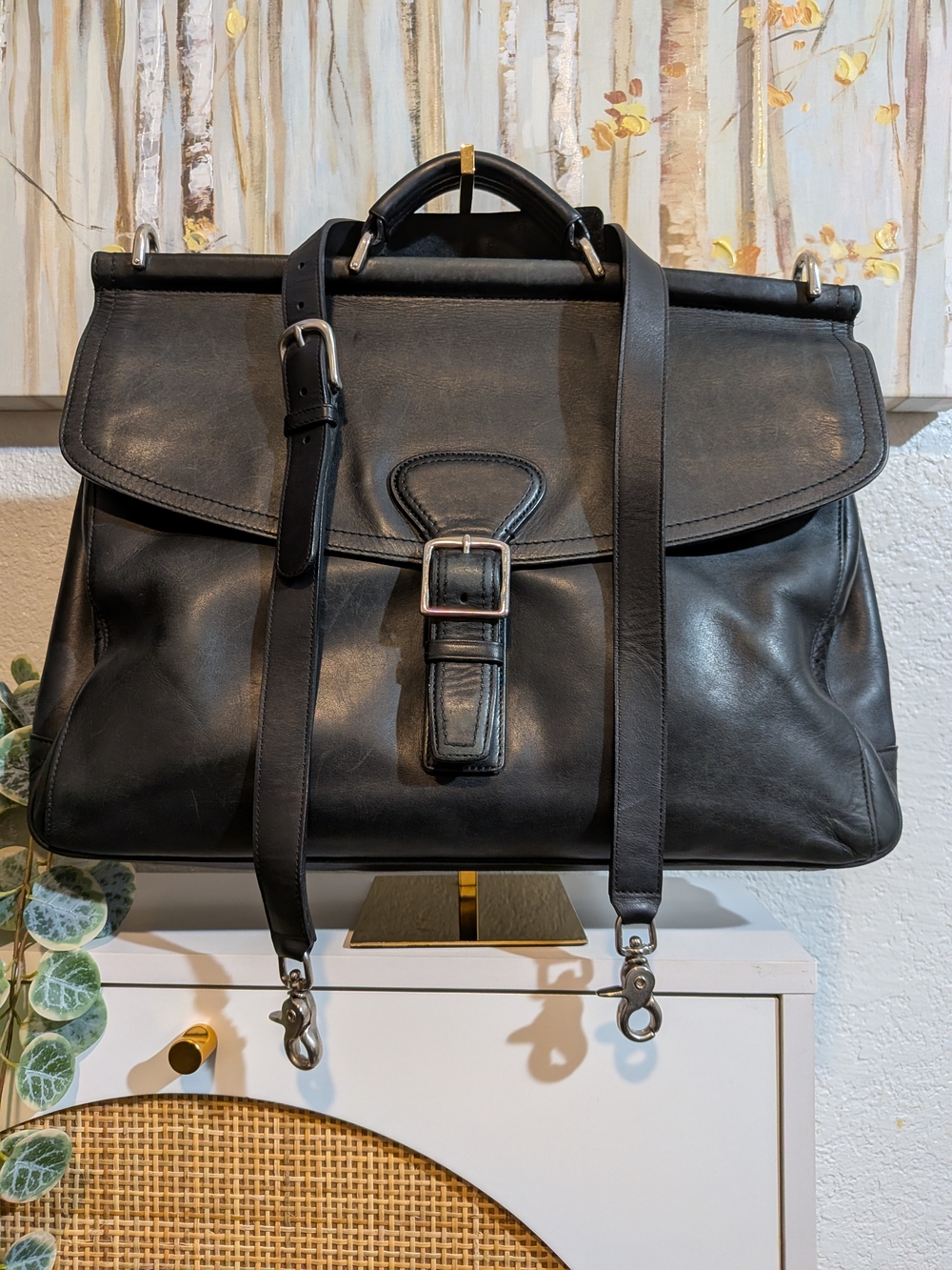 Classic Black Coach F0869-70098 Leather Unisex Briefcase Bag